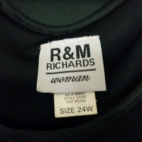 R&M Richards Women Sequins Jacket & Matching Tank Top Black Size 24W - Picture 3 of 5
